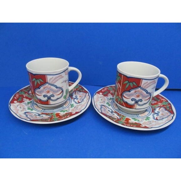 Georges Briard Heirloom Vintage Set Of 2 Tea Cups And  Saucers - Picture 10 of 10
